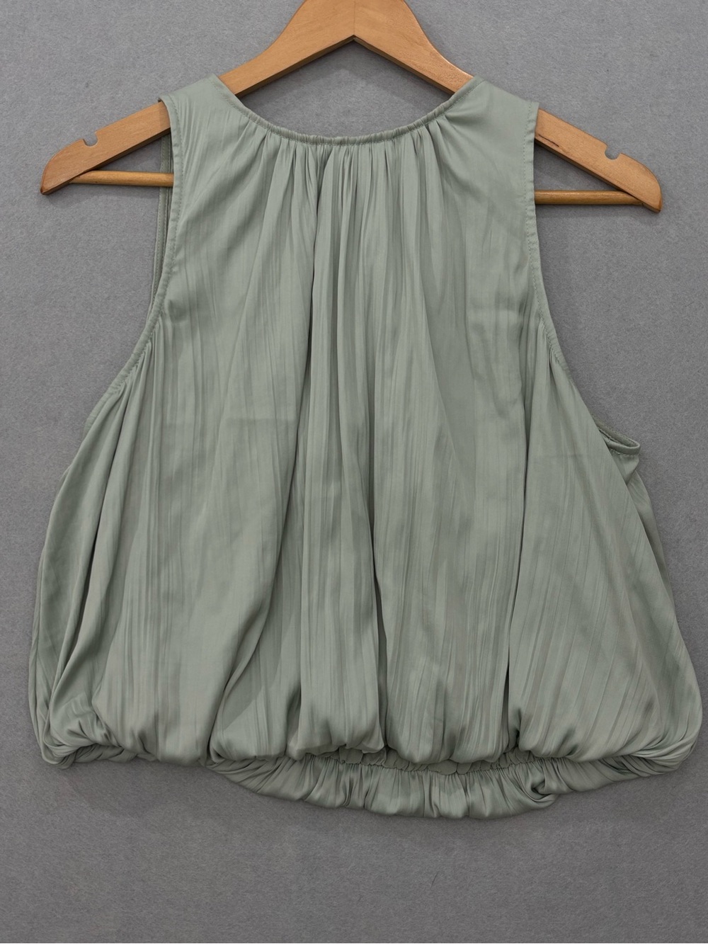 Anthropologie Sleeveless Pleated Bubble Hem Top - Mint Green